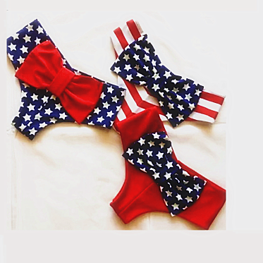 American Flag Bow Thong Separates Swimsuit 2017..