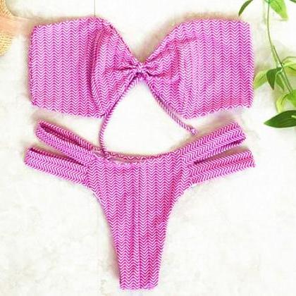Sexy Strapless Off Shoulder Bow Bottom Side Open..