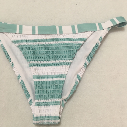 Seersucker Bikini Striped Print Swimsuit Sexy..
