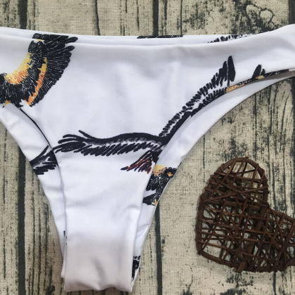 Eagle Print Bikini Zipper Swimsuit Sexy Swimsuit..