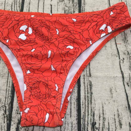 Bikini Hoop Print Red Swimsuit Sexy Swimsuit Hard..