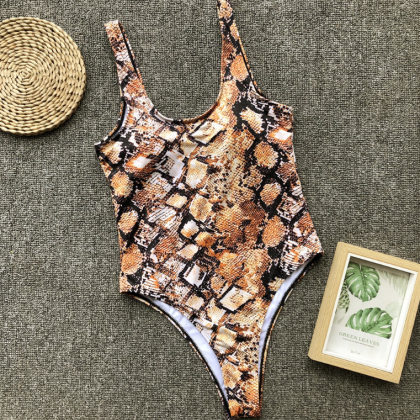 Pop Sexy Together Snake Skin Pattern Swimsuit