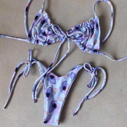 Split Bikini Swimsuit Solid