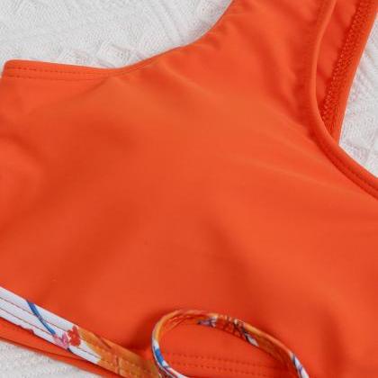 Swimsuit Retro Print Split Swimsuit Sexy Bikini