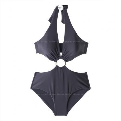 Sexy Open Back One-piece Swimsuit Hollow Bikini