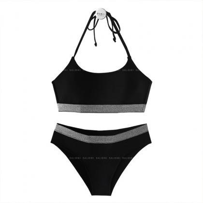 Sexy Split Swimsuit Beach Vacation Color Matching..