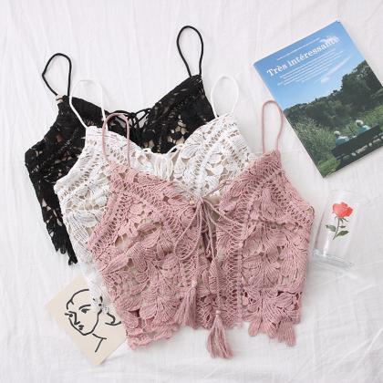 Summer Style Hollow Crochet Lace Cross Straps..