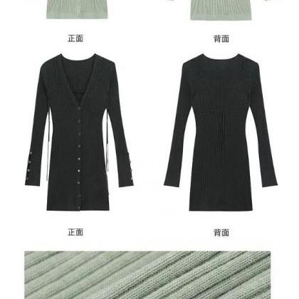Long Sleeved Knitted Dress Women's..