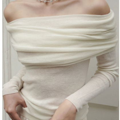 Off-shoulder Sweater Autumn And Winter Style Spicy..