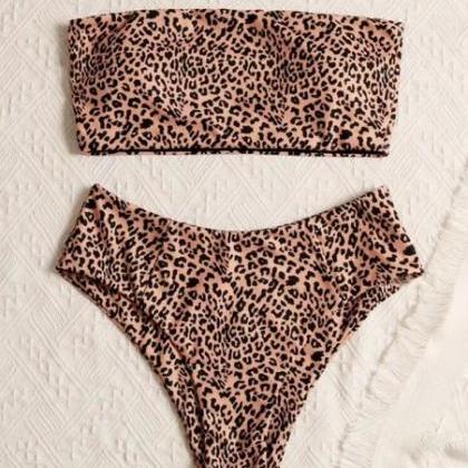 Swimwear Leopard Bikini Women's Split..