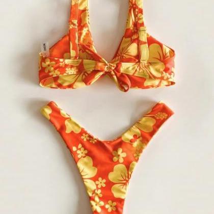 Bikini Sexy Split Print Swimsuit Beach Foreign..