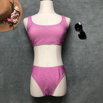Summer Bikini Sparkling Silk Split Swimwear
