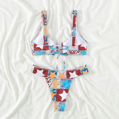 Triangle Two-piece Split Swimsuit For..