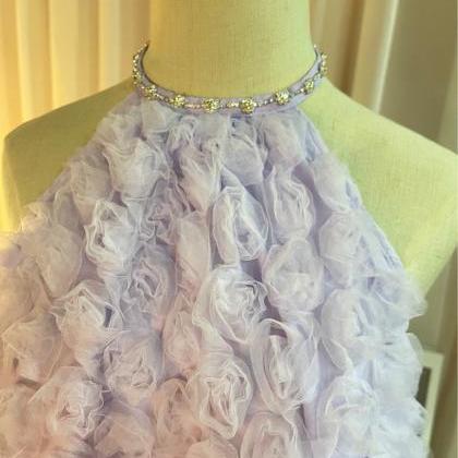 Purple 3d Rose Diamond Chain Hanging Neck..