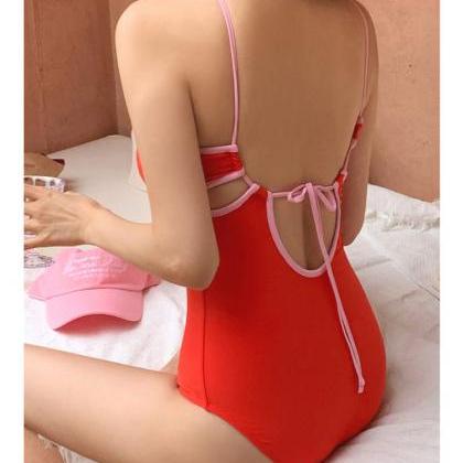 Big Red One-piece Swimsuit