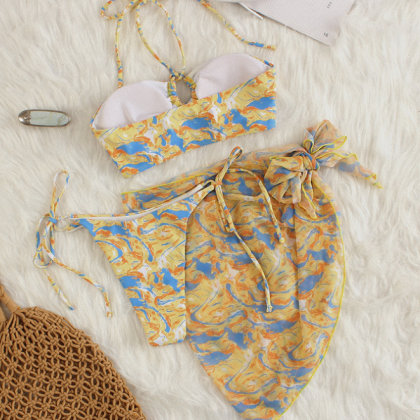 Ethnic Style Sexy Three-piece Two-piece Swimsuit