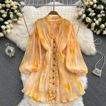 Light Wind Vintage Print Dress..