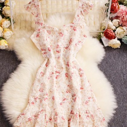 Vintage Lace Lace Embroidery Floral Dress Son..