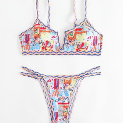 Two Piece National Style Swimsuit