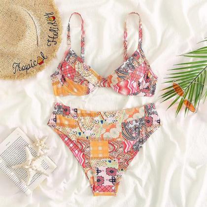 Printed Sexy Two-piece Swimsuit For Women