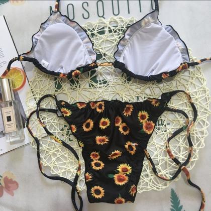 Sunflower Print Bikini