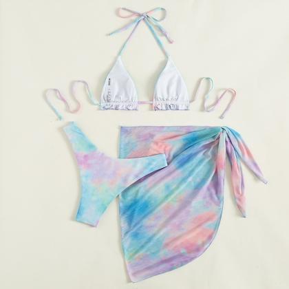 Tie-dye Printed Two-piece Swimsuit..