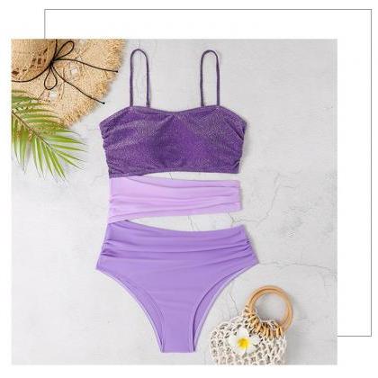 Hollow Out Sexy Cross Border Swimsuit Breast..