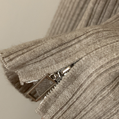 Hooded Double Zipper Design Knit Sweater For Women