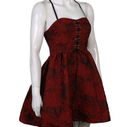 Royal Red Jacquard Pompadour Skirt..