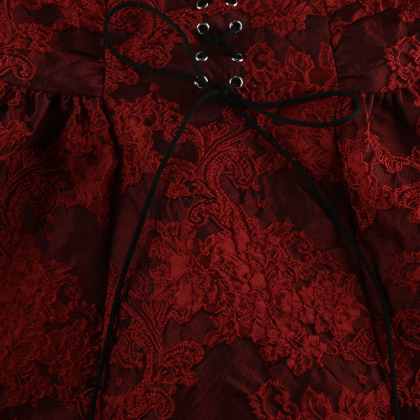 Royal Red Jacquard Pompadour Skirt..