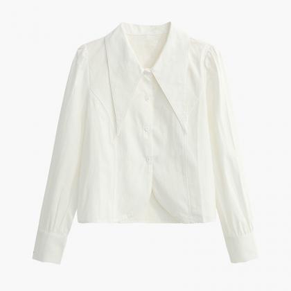 Pointy Collar Shirt Women Spring And Autumn..