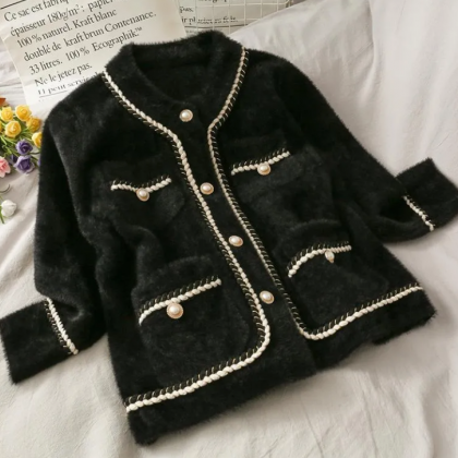 Imitation Mink Velvet Loose Sweater Cardigan Coat..