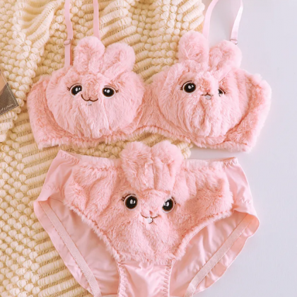 Autumn And Winter Fluffy Underwear Rabbit Cute..