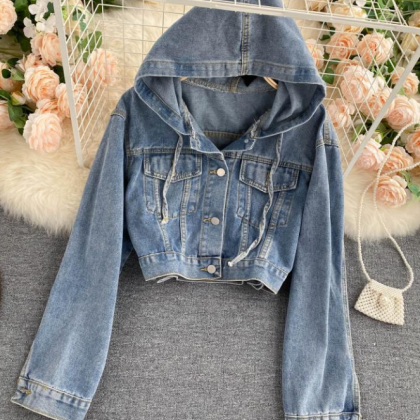 Hooded Cardigan Spring And Autumn Female Casual..