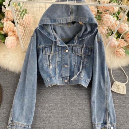 Hooded Cardigan Spring And Autumn Female Casual..