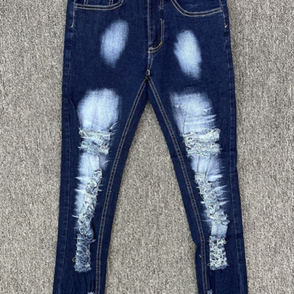 Ripped Jeans Women 2023 Autumn Elastic Slimming..