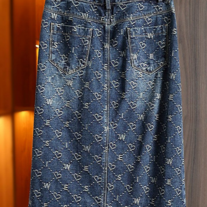 Love Jacquard Style Denim Skirt For Women 2022..