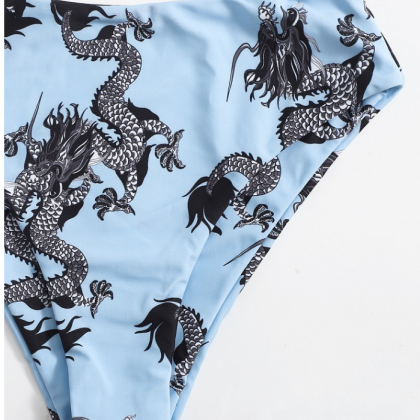 Dragon Print Top Bikini