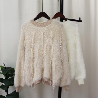 Enchanted Winter Sparkle Fuzzy Sweater