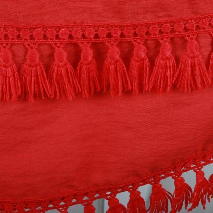 Summer Cool Lace Fringe Patchwork Skirt