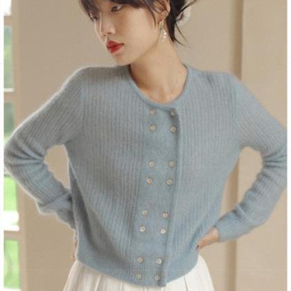 Double Breasted Sweater Cardigan Woman Spring And..