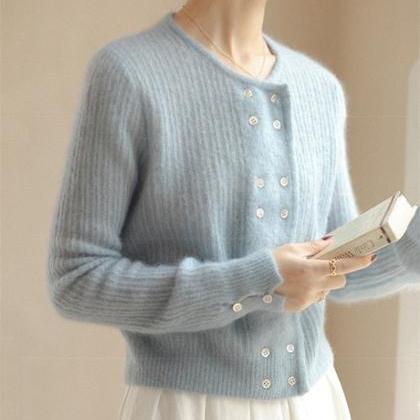 Double Breasted Sweater Cardigan Woman Spring And..