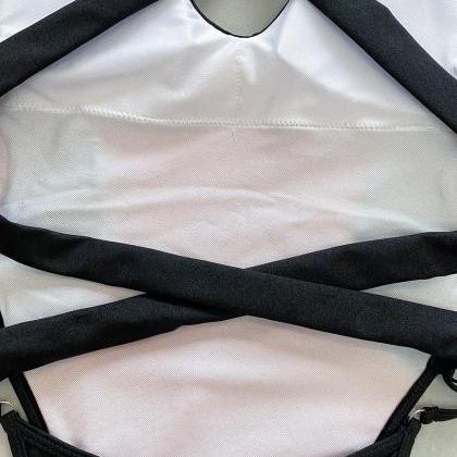 Backless Cross-stitched One-piece Bikini