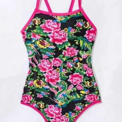 One-piece Swimsuit For Women Retro Northeast Big..