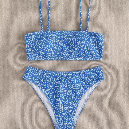 Blue Totem Floral Two Pieces Swimwear Bathsuit..