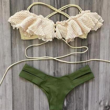 Cute Falbala Net Two Piece Bikini
