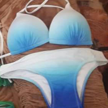 Cute Sky Blue Gradient Two Piece Bikini