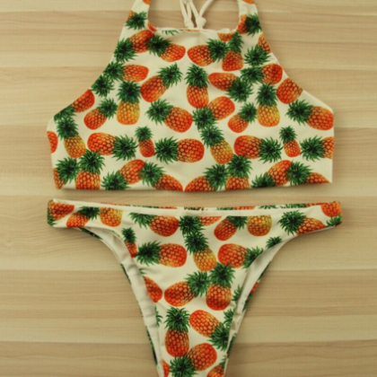 Fashion Cute Bellyband Pineapple Bikinis
