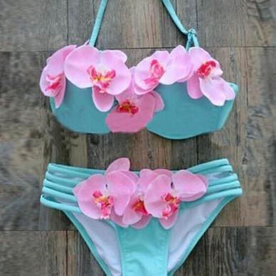 Two Piece Fresh Flower Bikinis