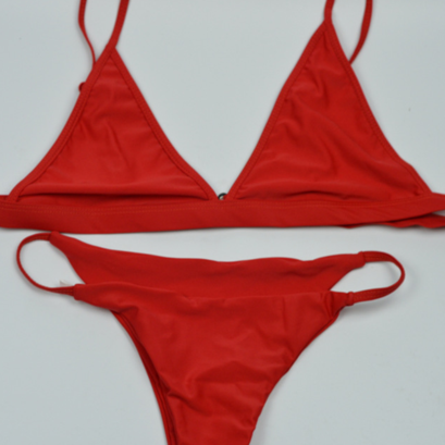 Red Simple Two Piece Bikini